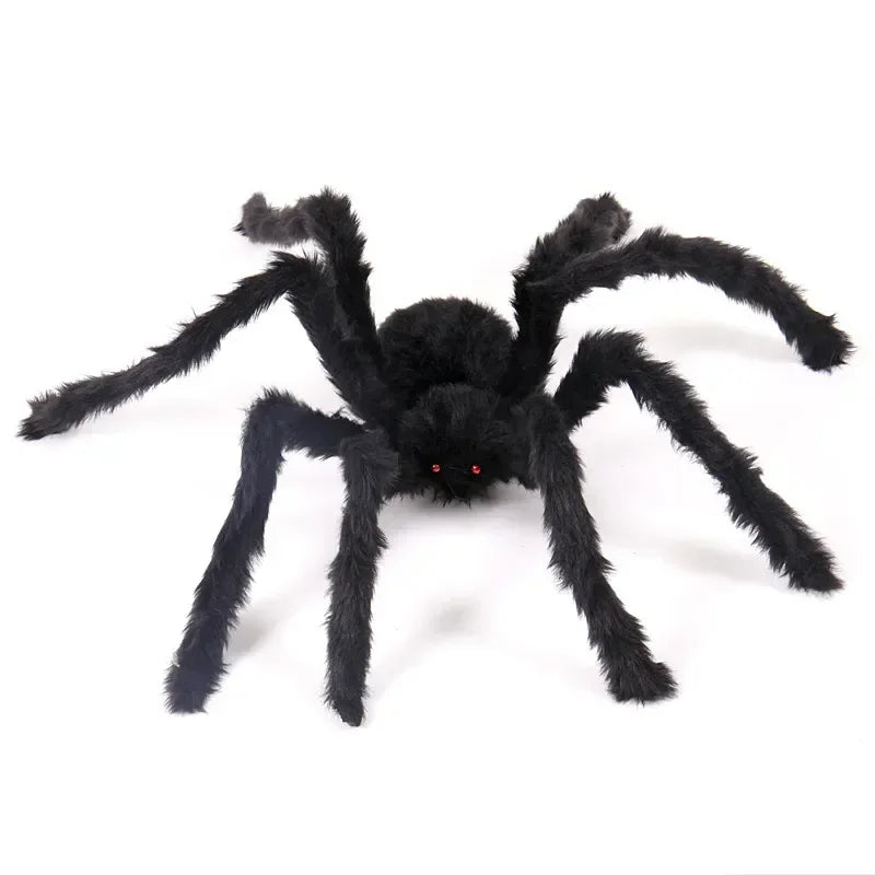 Riesige Halloweenspinne und Spinnennetz